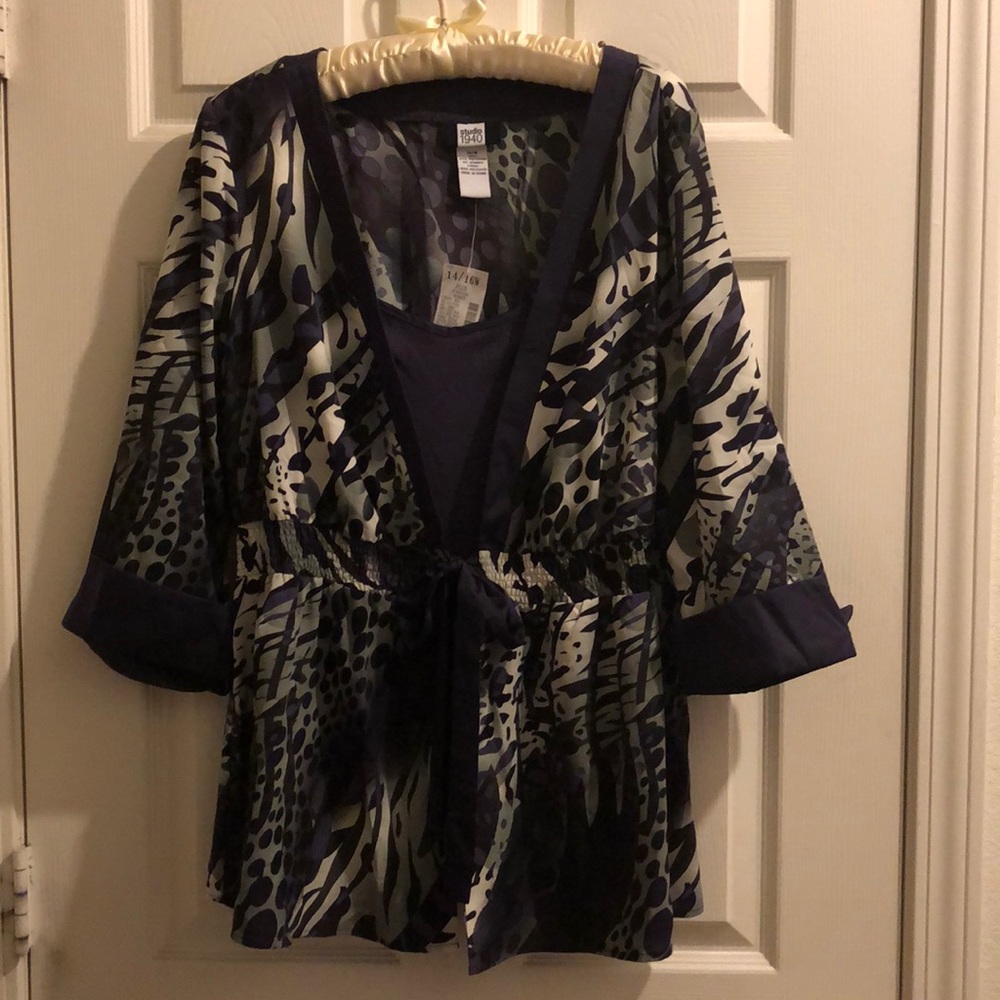 Purple print 2 pc top